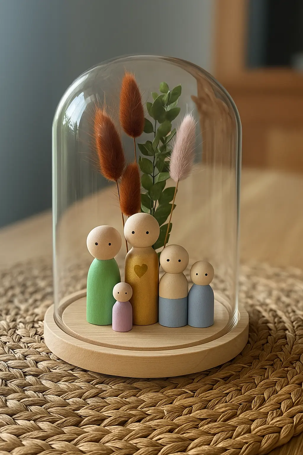 gezinsstolp met droogbloemen